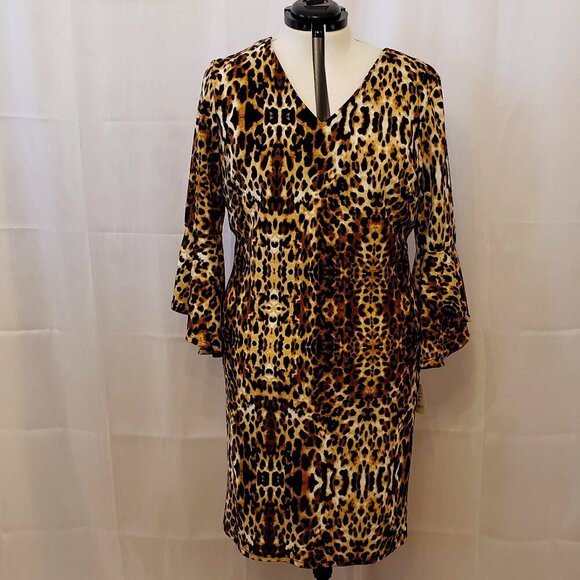 Olivia Matthews Animal Cheetah/ Leopard Print Sexy Dress, Size 2X - Picture 2 of 9